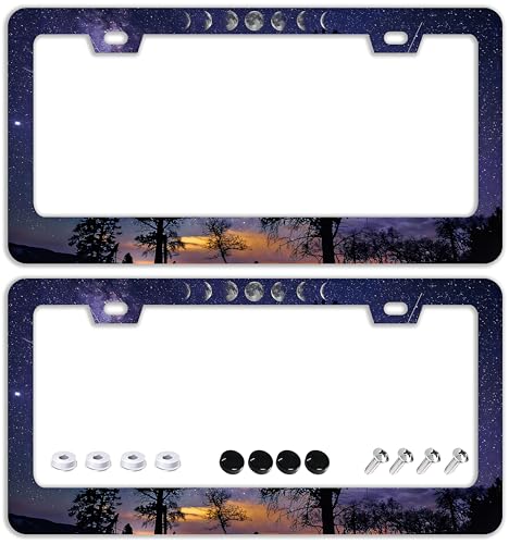 Starry Sky Moon License Plate Frames