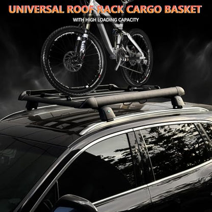 50" x37.8" x3.54" Universal Aluminum Roof Rack Rooftop Cargo Carrier Luggage Basket 330LBS Heavy Duty Car Top Luggage Holder for Cars SUVs and Trucks