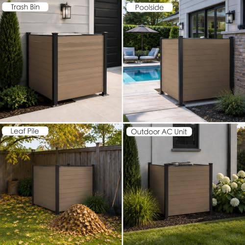 50" W x 48" H Outdoor Privacy Screen with Aluminum Posts