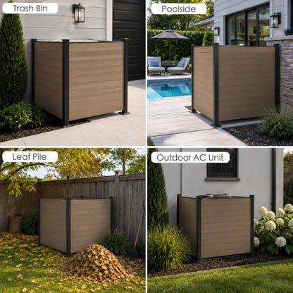 50" W x 48" H Outdoor Privacy Screen with Aluminum Posts