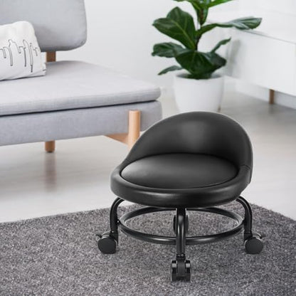 Rolling Stool with Backrest Low Height Rolling Stools
