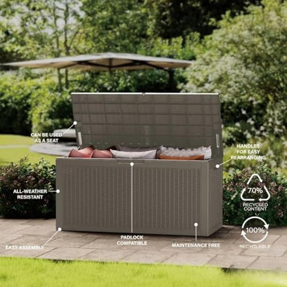 200 Gallon Outdoor Storage Box Patio Deck Box Waterproof