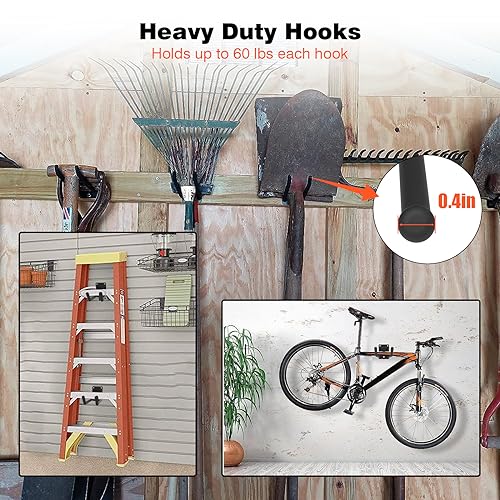6 Pack 7.8 Inch Heavy Duty Garage Hooks (6 Count)