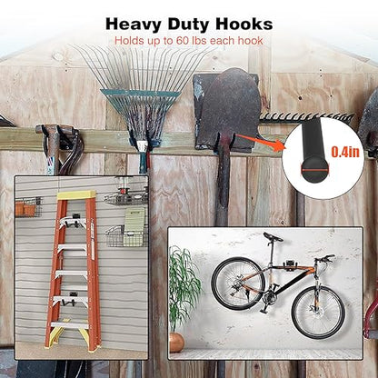 6 Pack 7.8 Inch Heavy Duty Garage Hooks (6 Count)