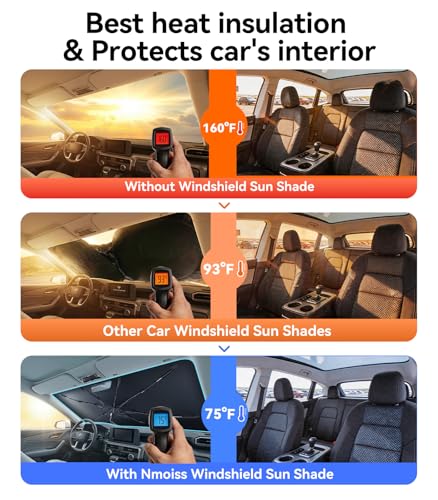 Vinyl Coating Heat Shield] Windshield Sun Shade Umbrella Compatible with Toyota Tacoma Pickup Truck