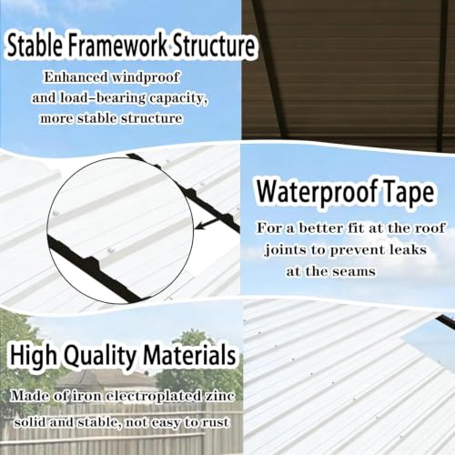12x20FT Metal Carport with Vertical Roof