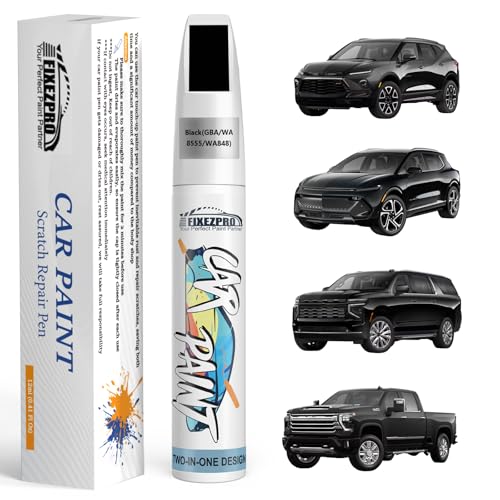 Black(GBA/WA8555/WA848) Touch Up Paint for Chevrolet, Car Paint Scratch Repair Remover Pen Color Exact Match, Quick and Easy Fix Automotive Chips and Nicks Scuff