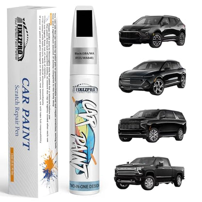 Black(GBA/WA8555/WA848) Touch Up Paint for Chevrolet, Car Paint Scratch Repair Remover Pen Color Exact Match, Quick and Easy Fix Automotive Chips and Nicks Scuff