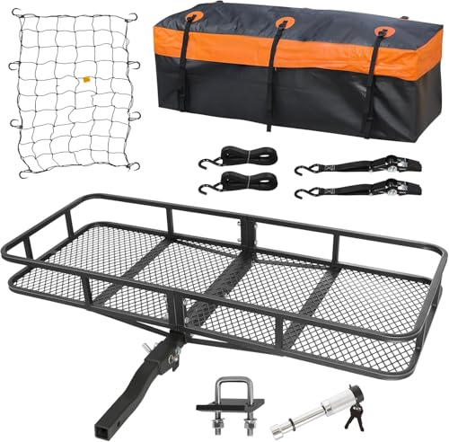 Folding Hitch Mount Cargo Carrier 60" x 20" x 6"