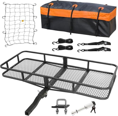 Folding Hitch Mount Cargo Carrier 60" x 20" x 6"