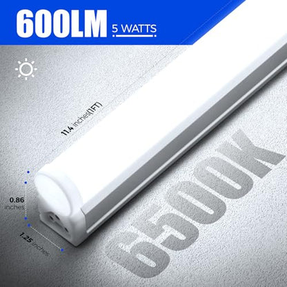 6 Pack LED T5 Integrated Single Fixture 1FT (6 Count)