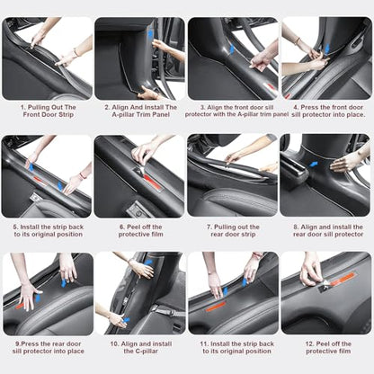 8PCS Door Sill Protector for Tesla Model Y Juniper 2025 2026 5 (8 Count)