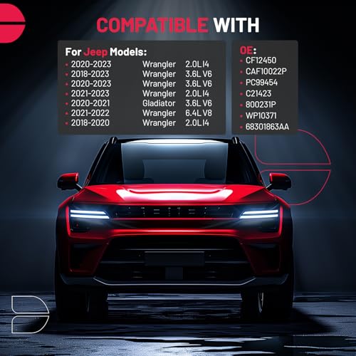 Cabin Air Filter with Activated Carbon Compatible with Jeep Wrangler 2018 2019 2020 2021 2022 2023
