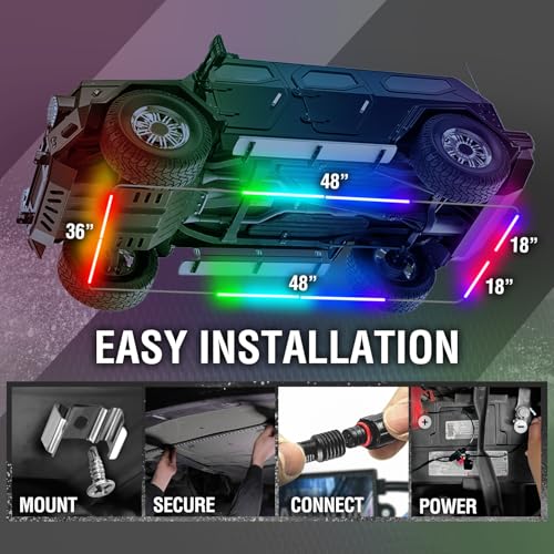 Aura DreamColor Underglow Chasing Lights for Truck with APP & Remote (4 Count)