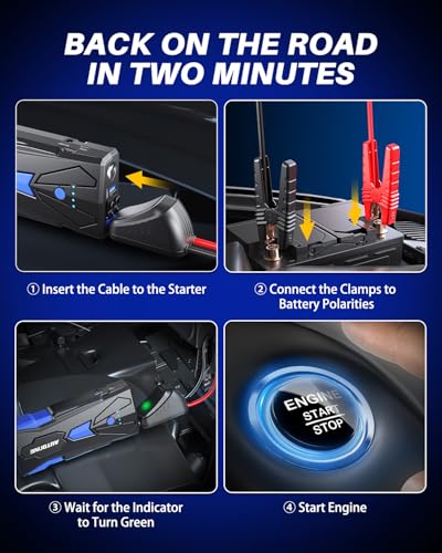 6000A Car Battery Jump Starter Up to All Gas & 12L Diesel Engine