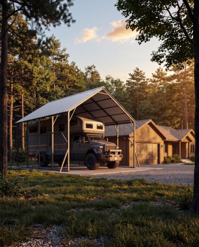 20x20 ft Vertical Roof Metal Carport