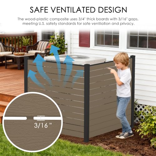 50" W x 48" H Outdoor Privacy Screen with Aluminum Posts