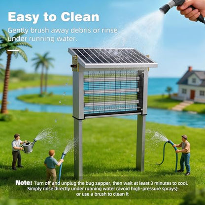 Powerful Big Solar Bug Zapper Outdoor for 10000 sq.ft with 30W Solar Panel