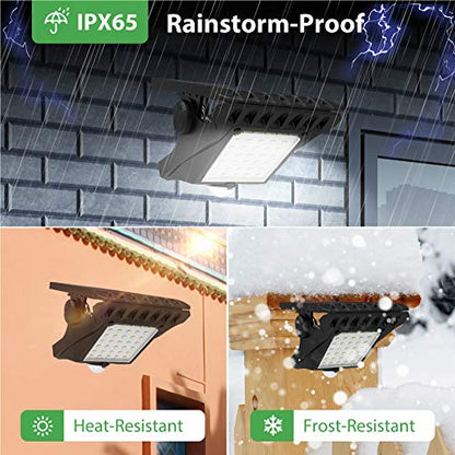 45LEDs Solar Lights Outdoor Clip Motion Sensor Lights 3 Modes 3 Mounting Ways IP65 Waterproof Security Light for Chain Link Fence Camping Gate (2 Count)