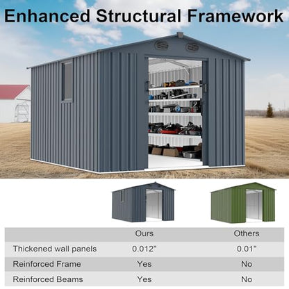 10x8FT Metal Outdoor Storage Shed