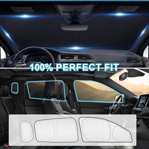 Windshield Sun Shade with Side Rear for Jeep Compass 2017 (8 Count)