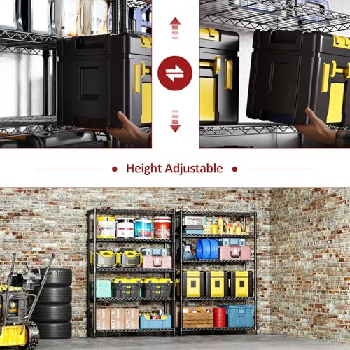 1750 LBS Garage Shelving Wide Storage Shelves Metal Shelves Heavy Duty Adjustable Utility Shelf Rack