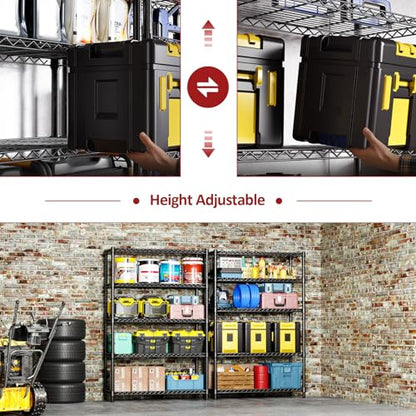 1750 LBS Garage Shelving Wide Storage Shelves Metal Shelves Heavy Duty Adjustable Utility Shelf Rack