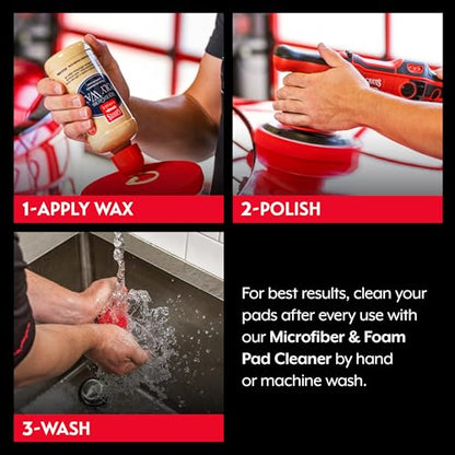 6.5” Red Foam Waxing Pads for Car Detailing (2 Count)