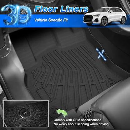 Floor Mats and Cargo Liner Fit for Audi Q3 2019 2020 2021 2022 2023 2024 2025 All Weather Floor Mat Q3 Accessories Heavy Duty Carpet Protection