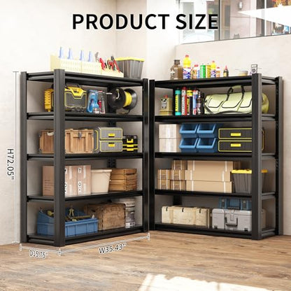72" H Garage Shelving 2500 LBS Heavy Duty Storage Shelves