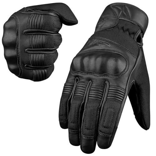 JAG Leather Motorcycle Motorbike Knuckle Protection Powersports Gloves