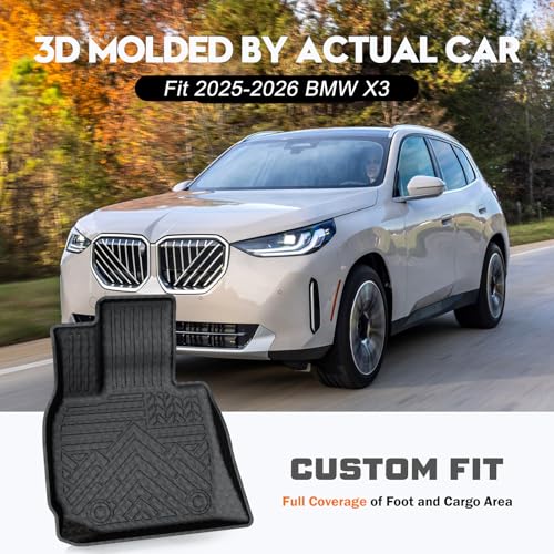 Floor Mats Cargo Mat Set for 2025 2026 BMW X3 (7 Count)