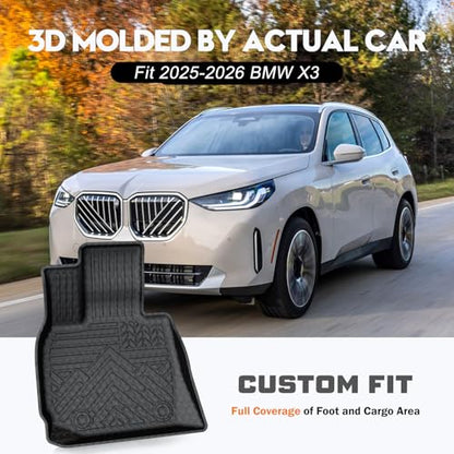 Floor Mats Cargo Mat Set for 2025 2026 BMW X3 (7 Count)
