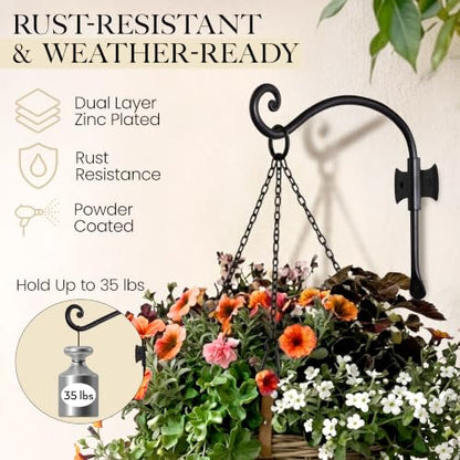 Plant Hangers Outdoor or Indoor Heavy Duty Wall Bracket Hooks (2 Count)