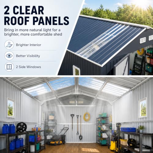 10x10 FT Metal Storage Shed with Reinforced Frame