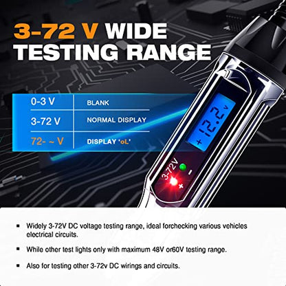 3 72V Backlit Digital LCD Circuit Tester