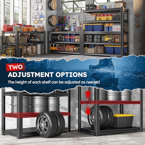 Garage Shelving 3000 LBS Storage Shelves Adjustable Heavy Duty Shelving Units and Storage Rack for Garage (2 Count)