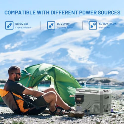 12 Volt Refrigerator Portable Refrigerator for Car 33 Quarts Car Fridge Portable 12V Dual Zone Fridge Freezer 12