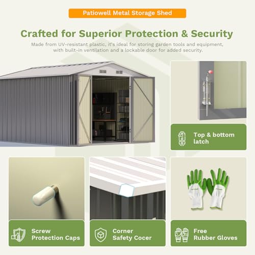 10x12 FT Metal Outdoor Storage Shed