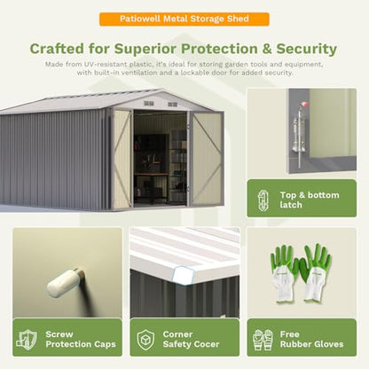 10x12 FT Metal Outdoor Storage Shed