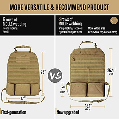 Molle Seat Back Car Organizer Fit Most Car F150 Jeeps Pickups Trucks
