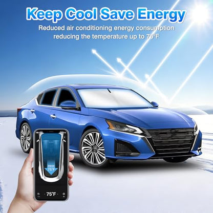 Windshield Sun Shade for Nissan Altima Platinum 2019 (6 Count)