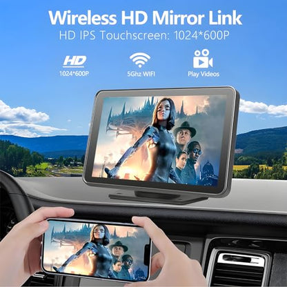 Carplay Screen for Car 7" with Wireless Apple CarPlay & Android Auto