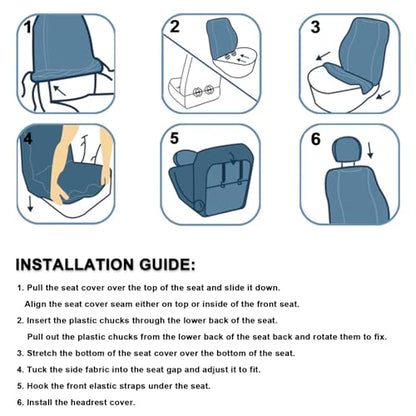 Custom Fit Front Toyota Car Seat Cover for Rav4 Camry Highlander Corolla Prius (2 Count)