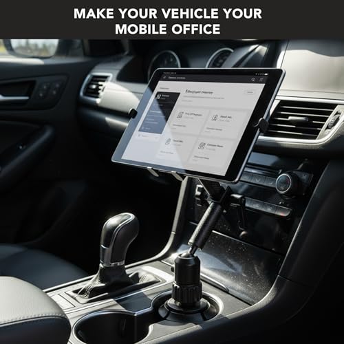 Carbon Fiber Cup Holder Tablet Mount Tablet Holder for Car Truck SUV