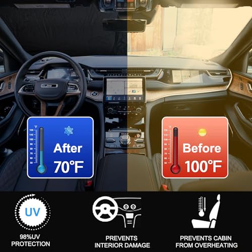 Foldable Front Windshield Sunshade fit for Jeep Grand Cherokee 2014