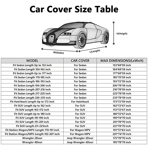 Waterproof Car Cover All Weather Snowproof UV Protection Windproof Outdoor Full Truck Cover