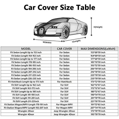 Waterproof Car Cover All Weather Snowproof UV Protection Windproof Outdoor Full Truck Cover