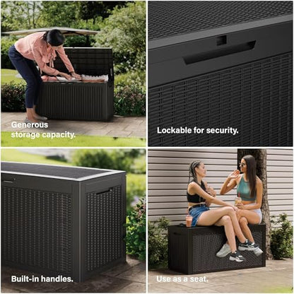 270 Gallon Outdoor Storage Box Patio Deck Box Waterproof