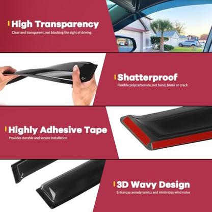 Rain Guards Window Visors Fits for 2018